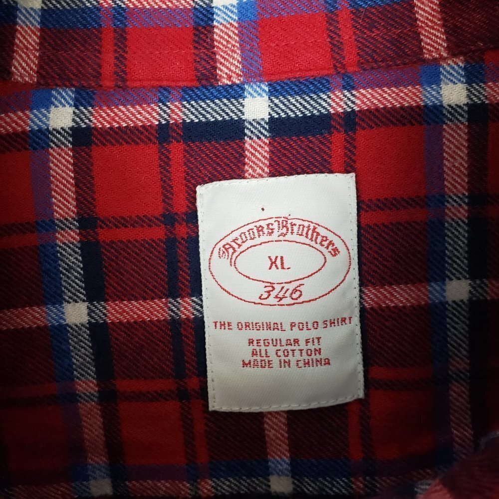 Brooks Brothers 346 Original Polo Red Plaid Flannel Button Up Shirt Size XL - Picture 4 of 6